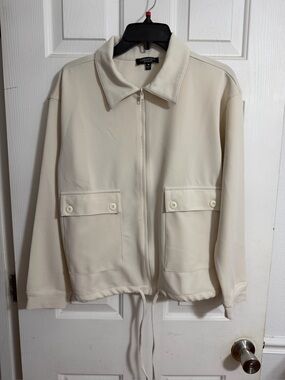 Chances R New York Cream Zip-Front Jacket size M